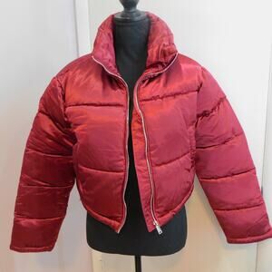 7 For All Mankind Women's Lined Puffer Coat Red Medium